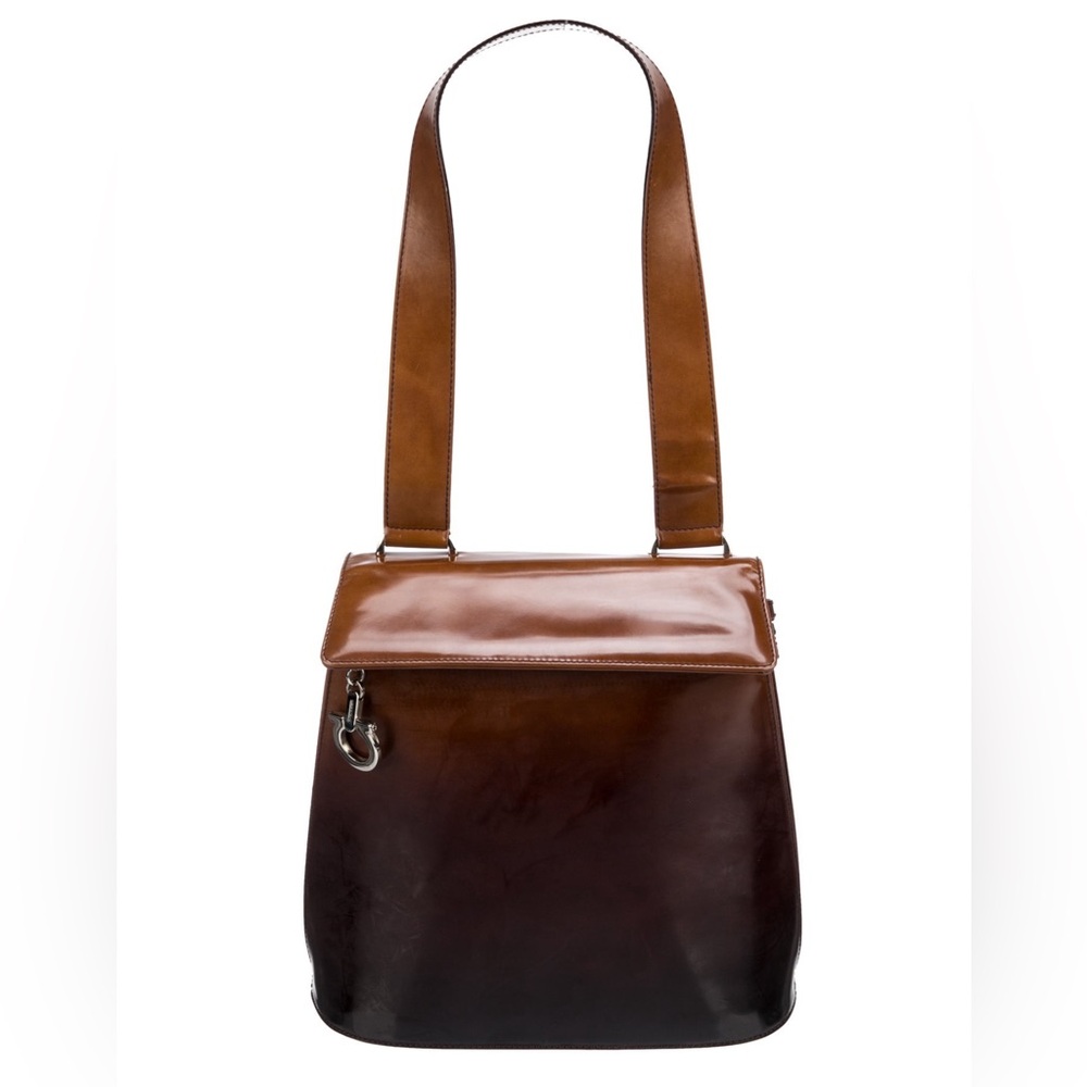 Salvatore Ferragamo Brown Ombré Leather Shoulder Bag AQ- 217148